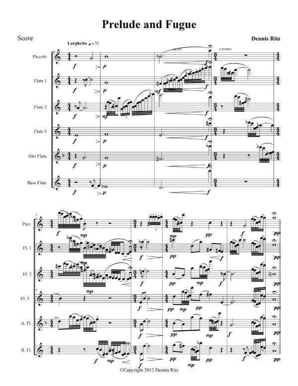 Sheet music of “Prelude and Fugue”