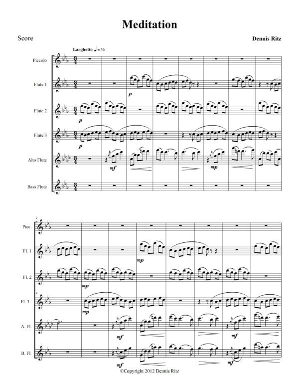 “Meditation” sheet music