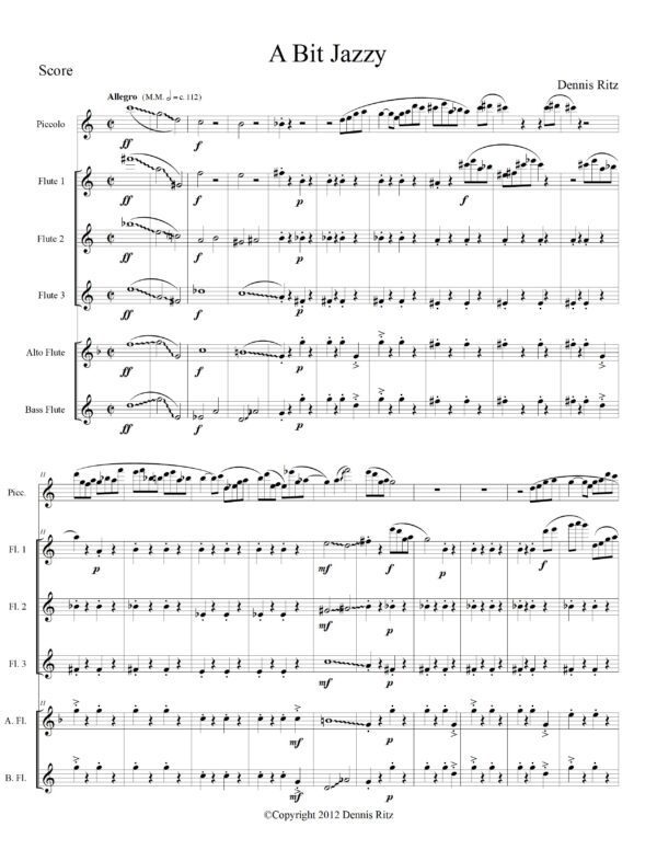 Musical score of “A Bit Jazzy”