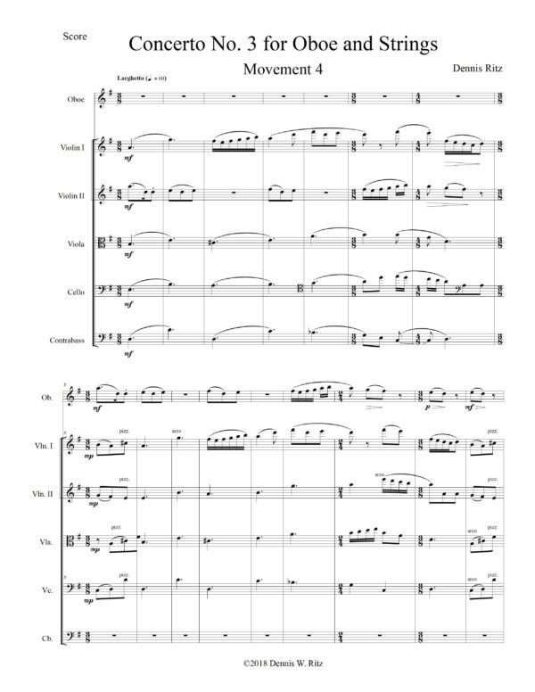 Concerto No. 3 for Oboe and Strings Movement 4