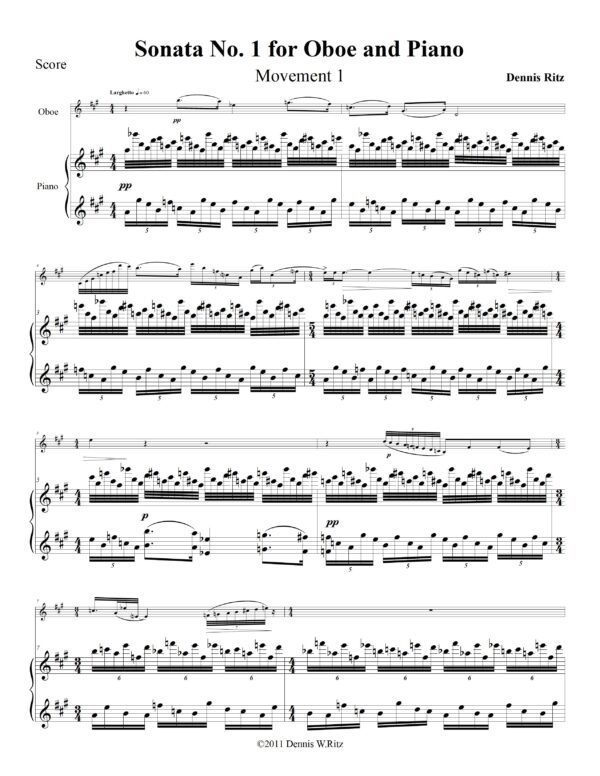 Sonata No. 1 for Oboe and Piano Movement 1