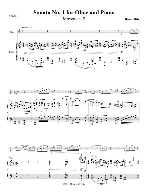 Sonata No. 1 for Oboe and Piano Movement 2