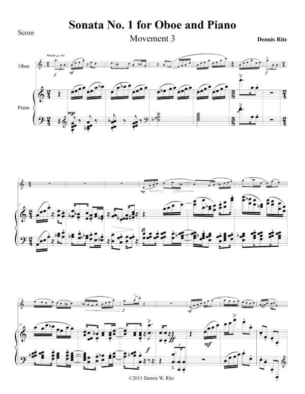 Sonata No. 1 for Oboe and Piano Movement 3