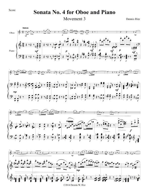 Sonata No. 4 for Oboe and Piano Movement 3