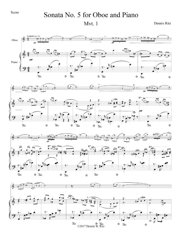 Sonata No. 5 for Oboe and Piano Movement 1