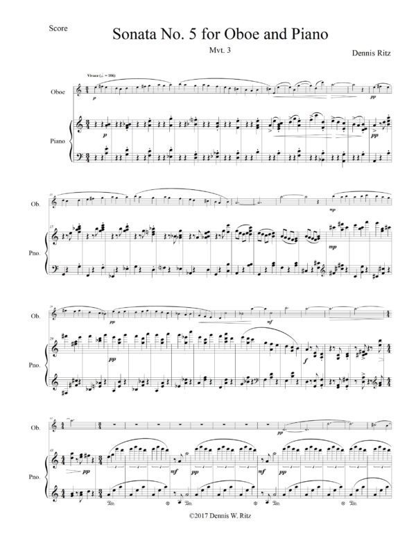 Sonata No. 5 for Oboe and Piano Movement 3