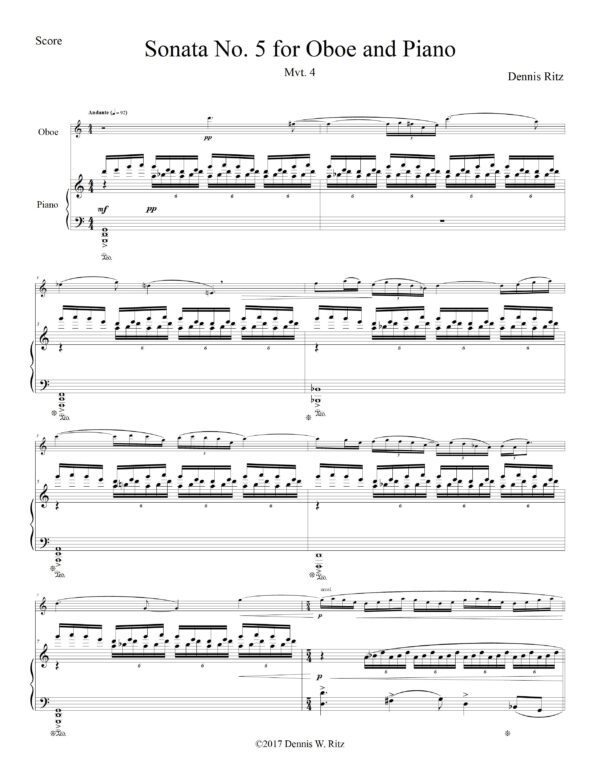 Sonata No. 5 for Oboe and Piano Movement 4