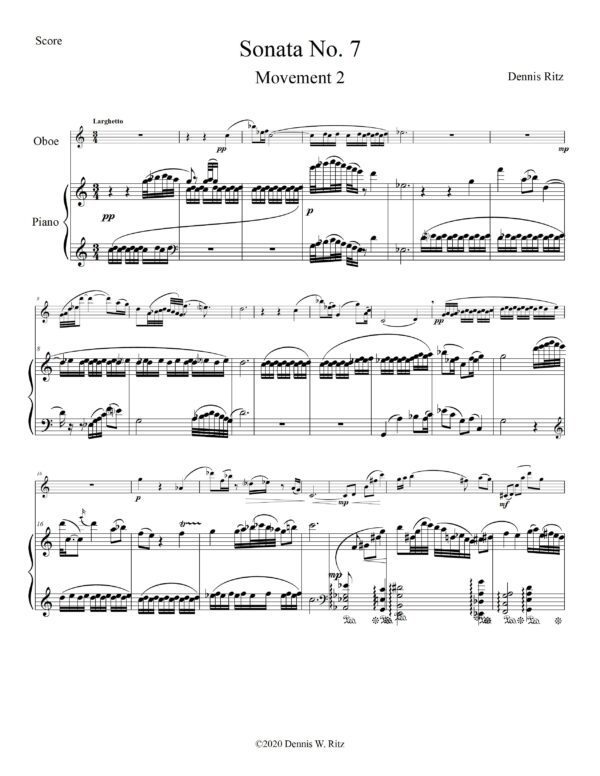 Sonata No. 7 for Oboe and Piano Movement 2