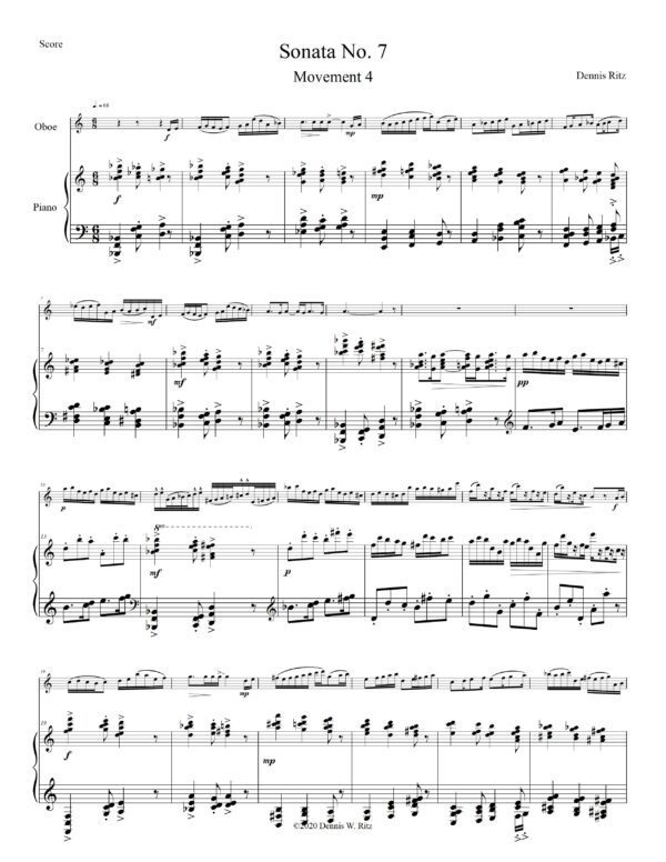 Sonata No. 7 for Oboe and Piano Movement 4