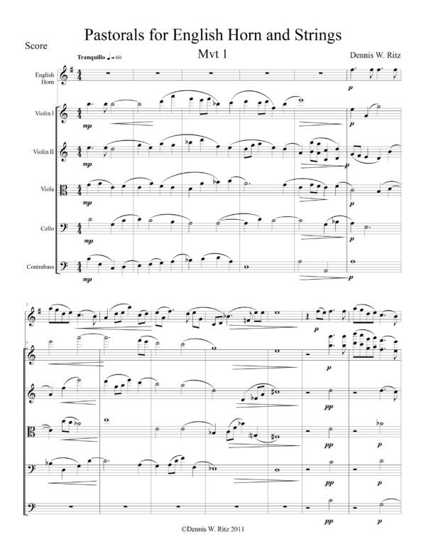 Pastorals for English Horn and Strings – Tranquillo