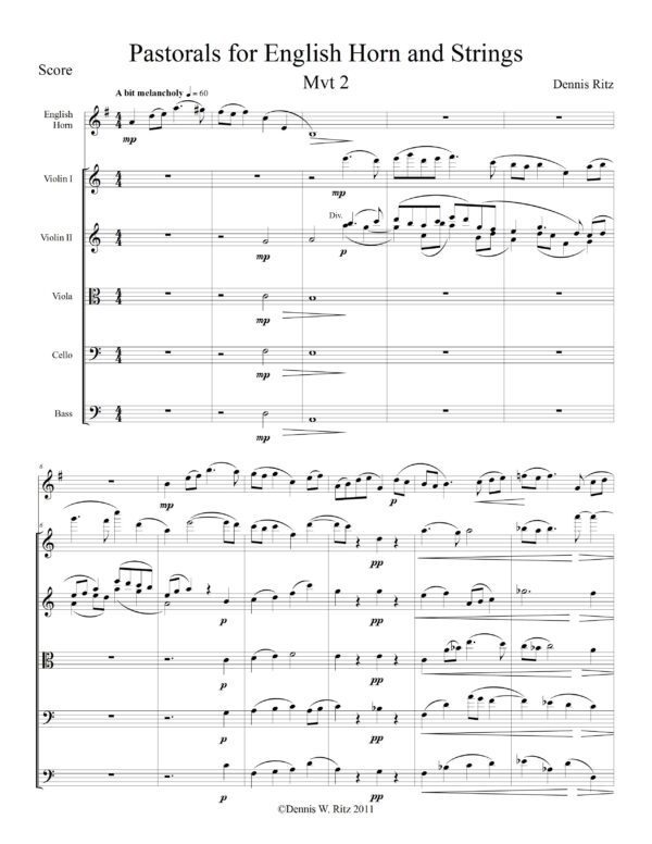 19 Pastorals for English horn and Strings - Image 2