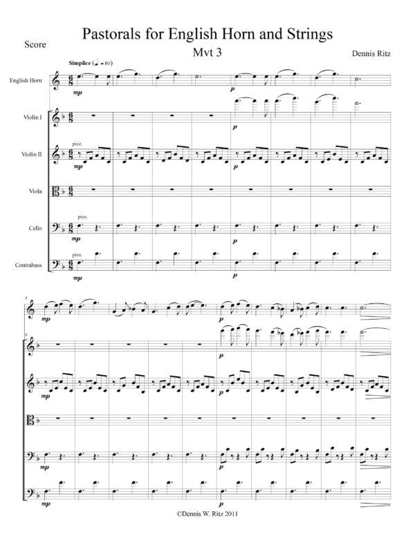 Pastorals for English Horn and Strings – Simplice