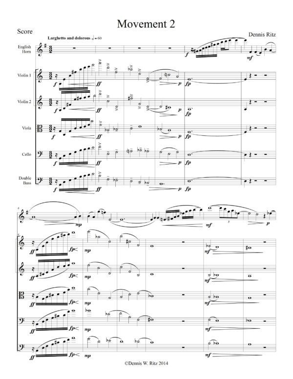 Concertino for English Horn and Strings - Score - Image 2