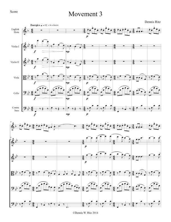 Concertino for English Horn and Strings - Score - Image 3