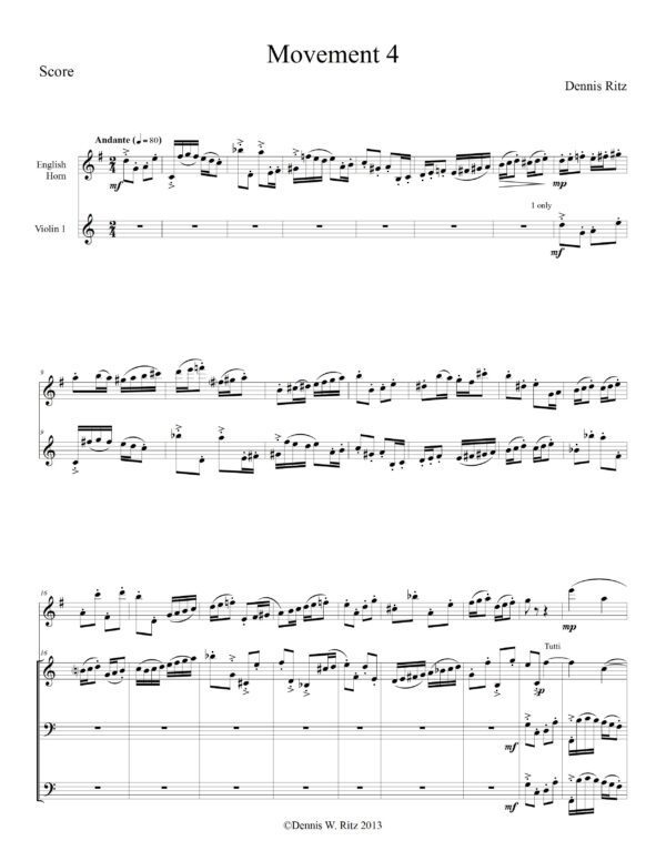 Concertino for English Horn and Strings - Score - Image 4