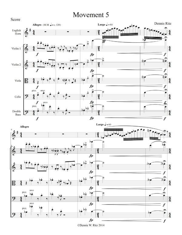 Concertino for English Horn and Strings - Score - Image 5