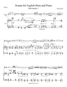 Sonata for English horn and Piano Movement 1