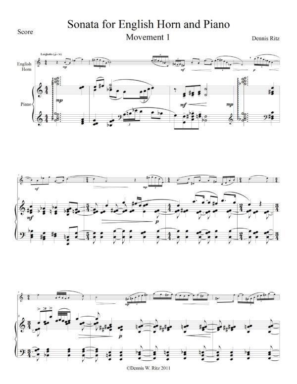 Sonata for English horn and Piano Movement 1