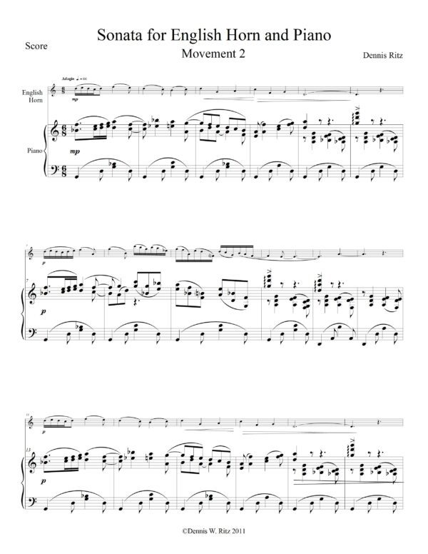 Sonata for English horn and Piano Movement 2