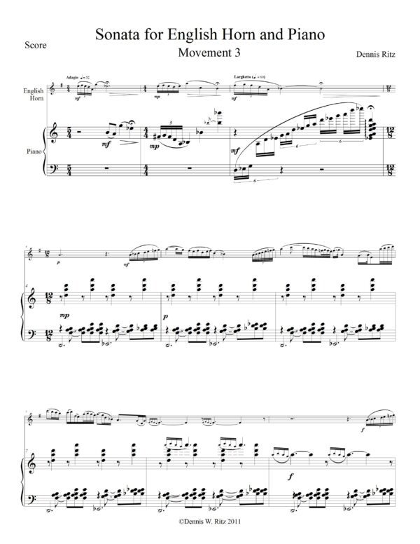 Sonata for English horn and Piano Movement 3