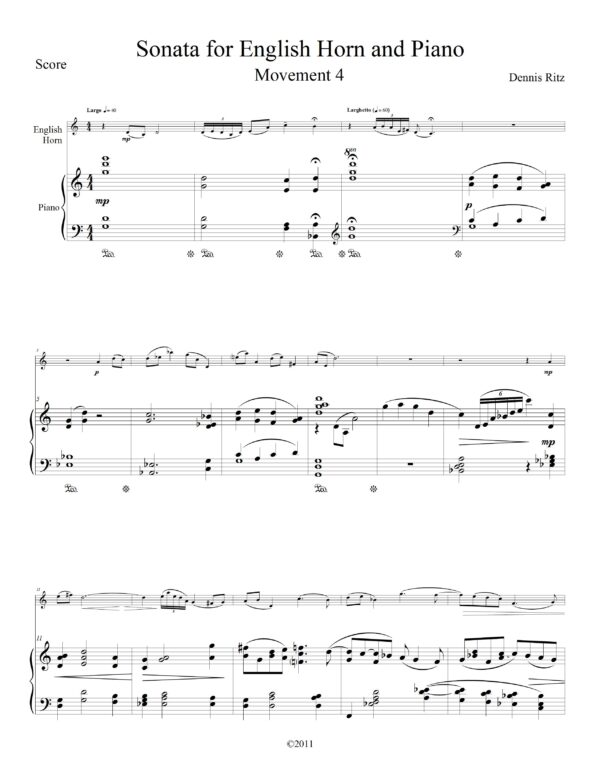 Sonata for English horn and Piano Movement 4