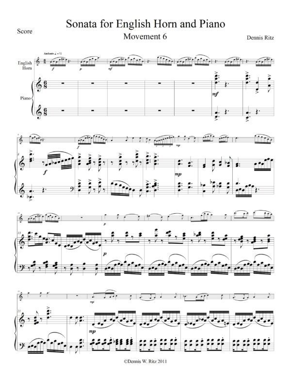 Sonata for English horn and Piano Movement 6