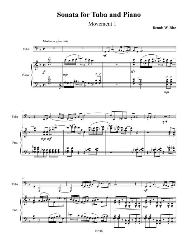 Sonata for Tuba and Piano Movement 1