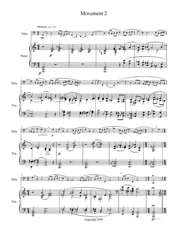 Sonata for Tuba and Piano Movement 2