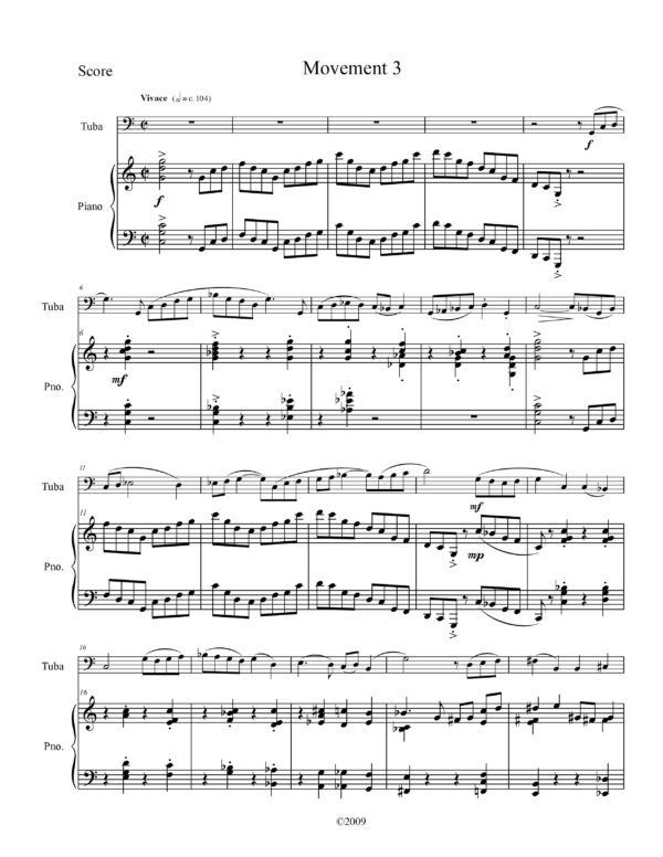 Sonata for Tuba and Piano Movement 3