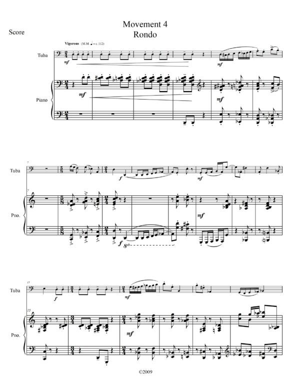 Sonata for Tuba and Piano Movement 4