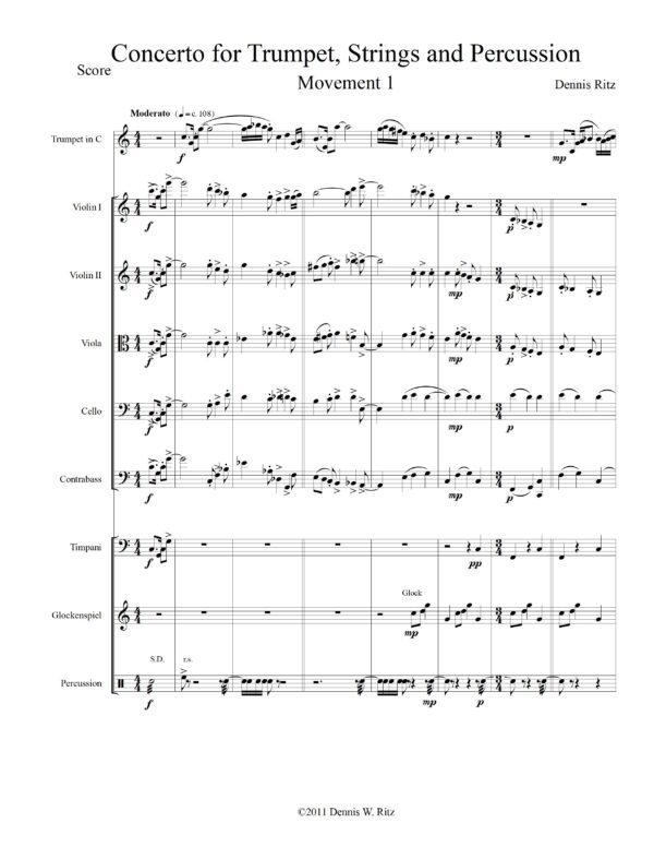 Concerto for Trumpet, Strings, and Percussion – Movement 1