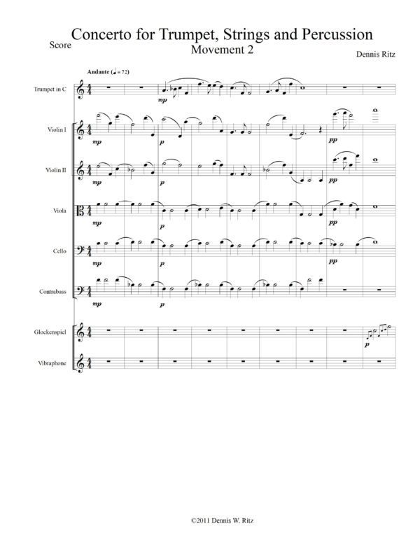 Concerto for Trumpet, Strings, and Percussion – Movement 2