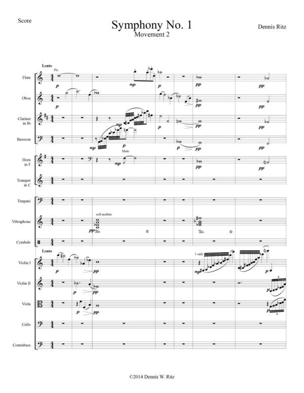 A music note of Symphony No. 1