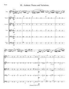 Concerto No. 2 for Oboe and Strings – Movement 3 Andante Theme and Variations musical composition