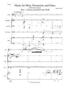 Music for Oboe, Percussion, and Piano – Demise and Horizontal Walk musical composition