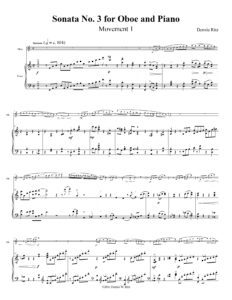 Sonata No. 3 for Oboe and Piano Movement 1