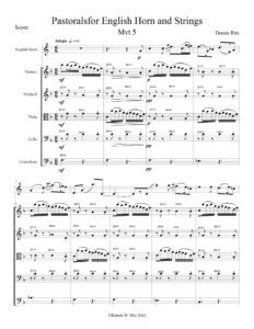 “Pastorals for English Horn and Strings” sheet