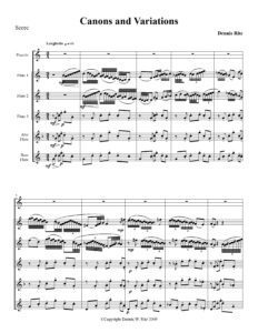 “Canons and Variations” musical score