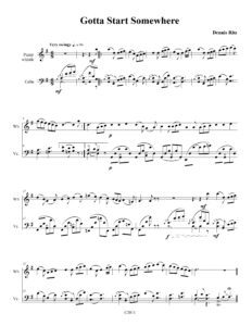 “Gotta Start Somewhere” sheet music