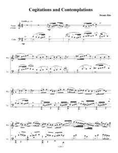 Sheet music of “Cogitations and Contemplations”