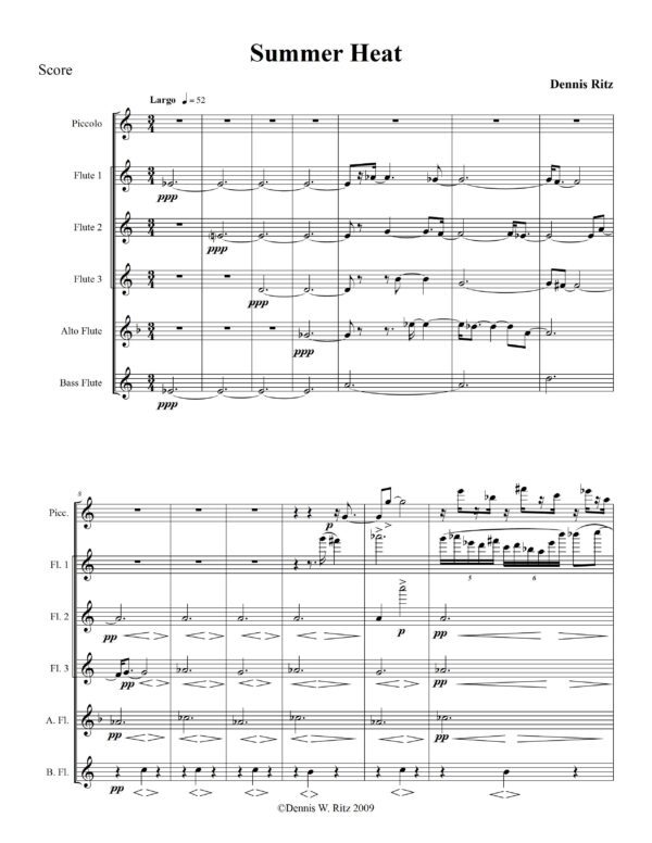 “Summer Heat” sheet music