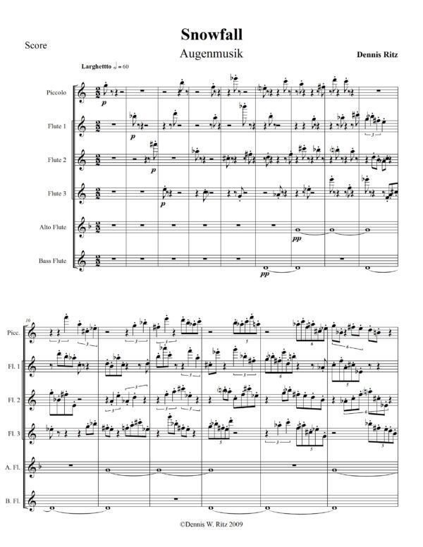 Musical score of “Snowfall”