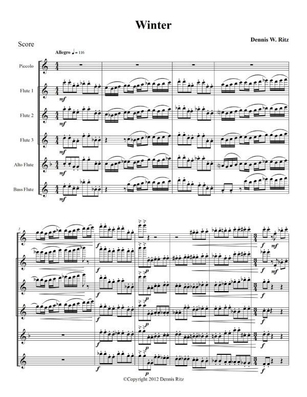 Sheet music of “Winter”