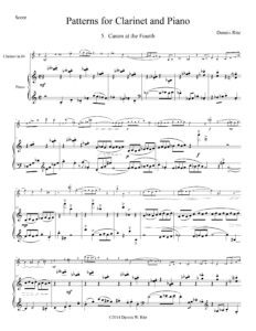 Part five of “Pattern for Clarinet and Piano”