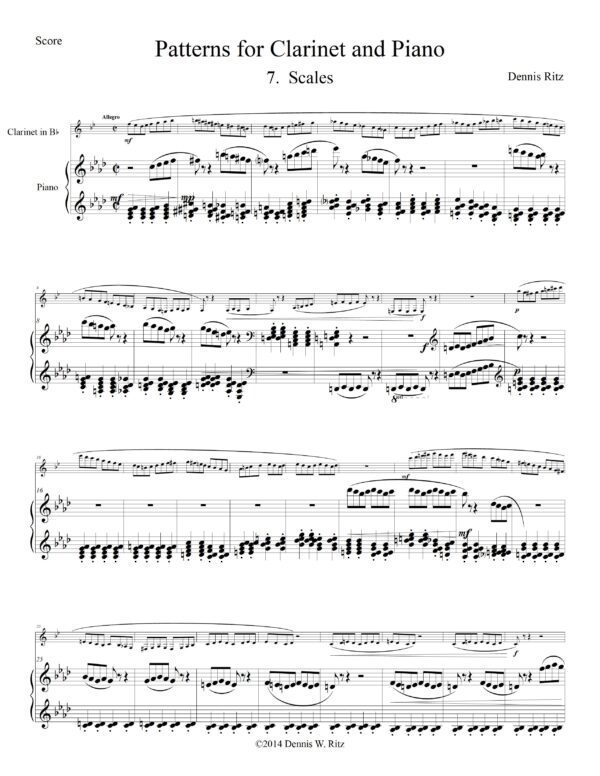 Part seven of “Pattern for Clarinet and Piano”