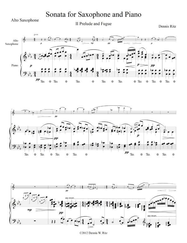 Part two of “Sonata for Saxophone & Piano”