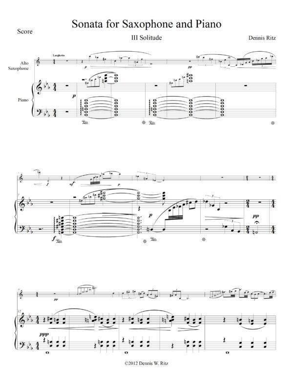 Part three of “Sonata for Saxophone & Piano”